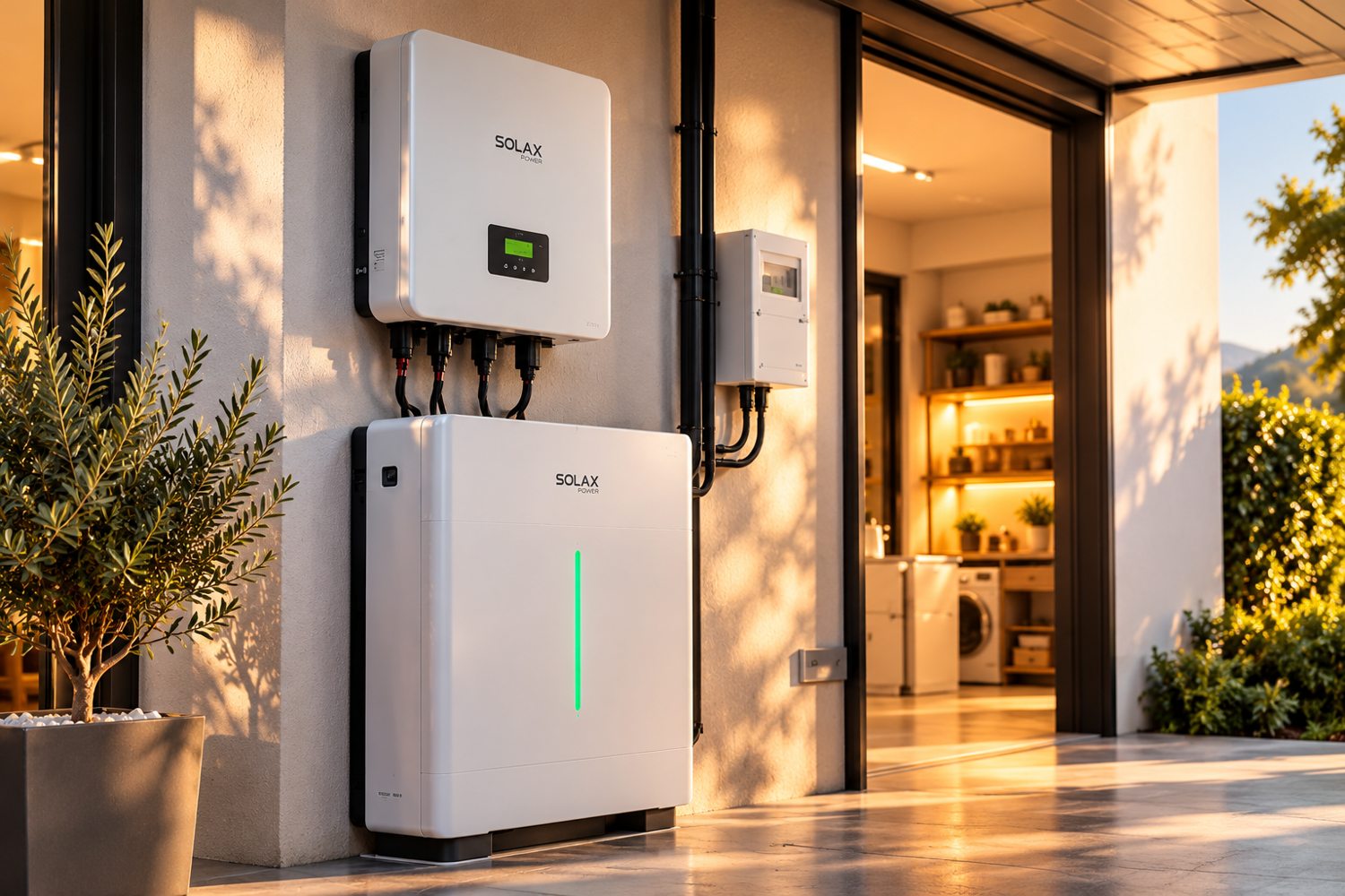 Sistema domestico di accumulo energetico con inverter e batteria